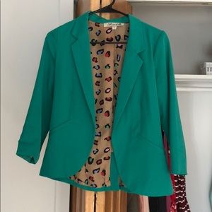 Green 3/4 Sleeve Blazer